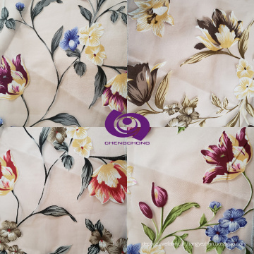 Tissu de rideaux de rideaux de big fleur 100% polyester